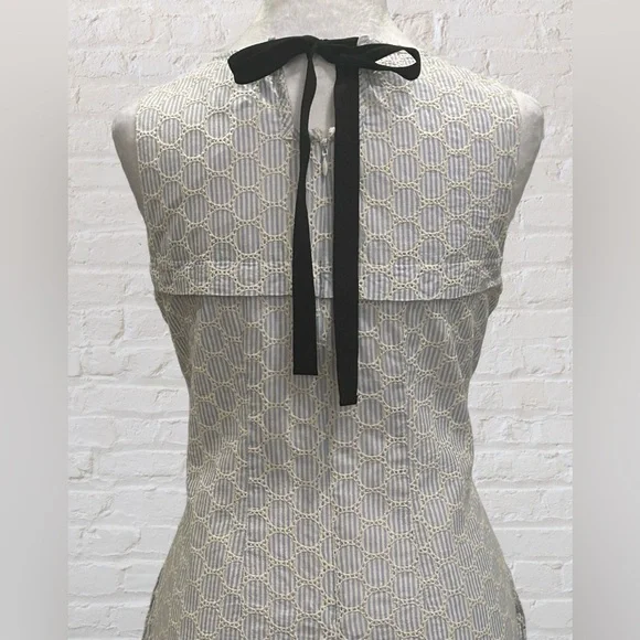 J. Crew Sear Sucker and Eyelet Shift Dress, Size 2 Preppy Nautical Cottagecore - Picture 6 of 9